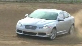 <i>Car And Driver</i> Hoons Jaguar XFR Around Dirt Track